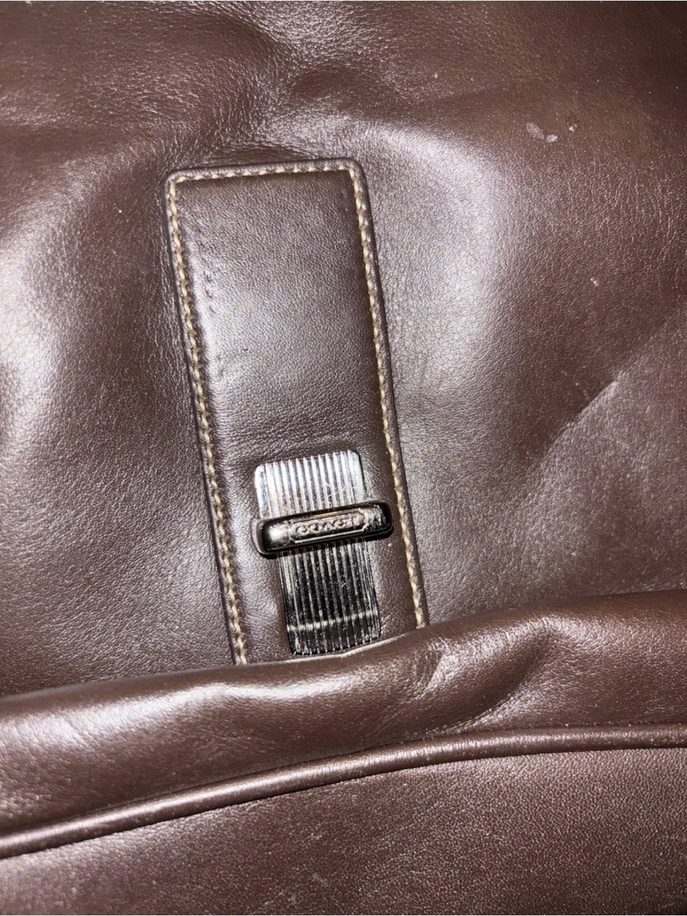 Vintage Coach Brown Leather Briefcase Messenger Bag Large Snap Handle Rare - Picture 8 of 11